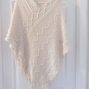 Cream knit poncho